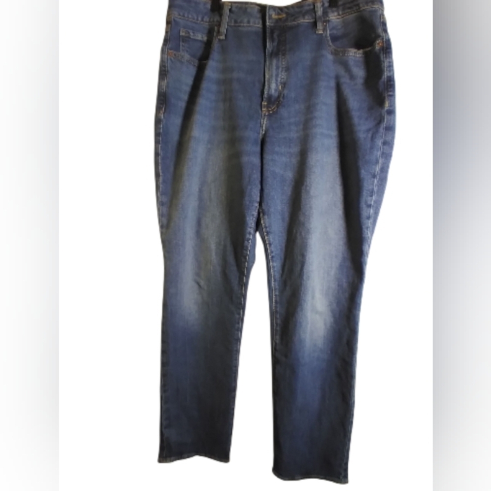 Old Navy Womens Denim Jean High Rise OG Straight Secret Smooth Pockets Size 14